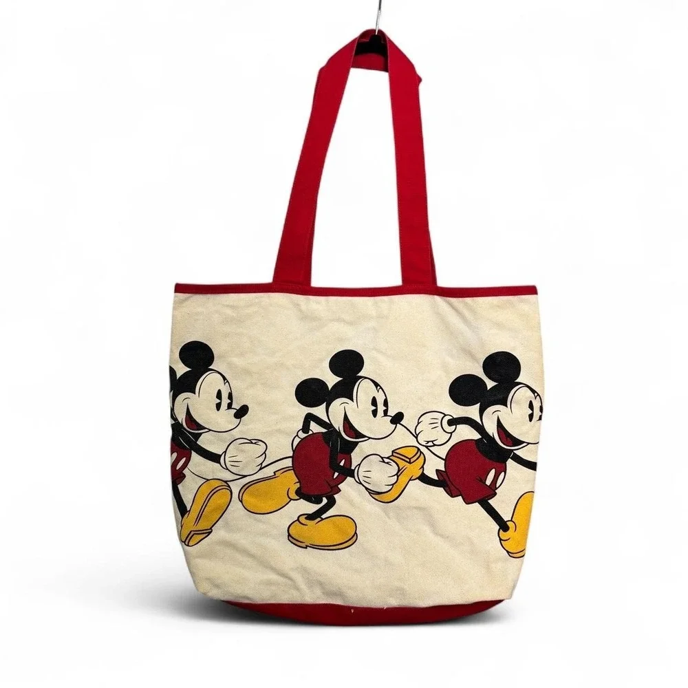 Disney Parks Timeless Mickey Mouse Canvas Tote Red Walt Disney World 18